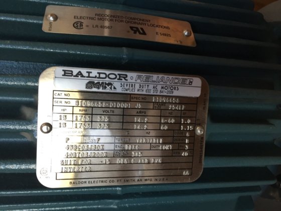 ポンプ クライド・ユニオン＆バルドール15馬力モーター