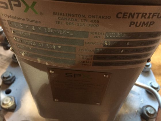 ポンプ クライド・ユニオン＆バルドール15馬力モーター