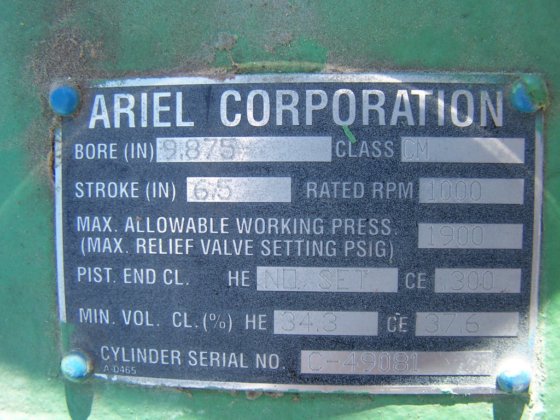 アリエル コンプレッサーシリンダー cmクラス ボア9.875
