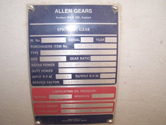 艾伦齿轮，（劳斯莱斯），变速箱，二手