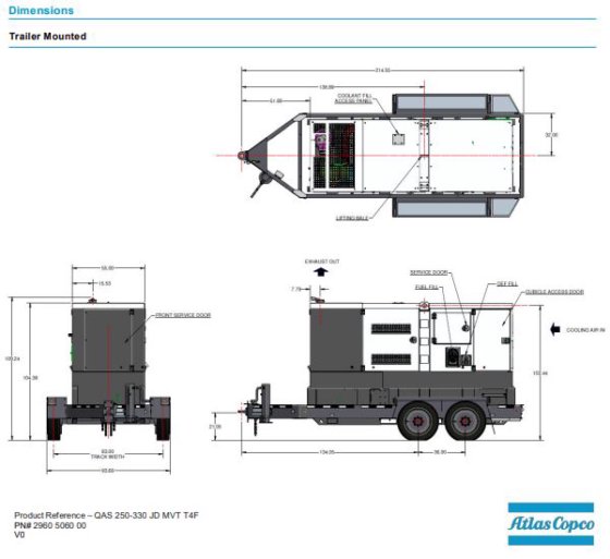 阿特拉斯-科普柯 QAS250 柴油拖车发电机
