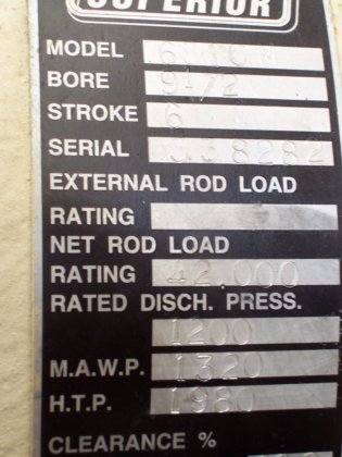 スーペリア、コンプレッサーシリンダー9.5インチボア、モデル631cm