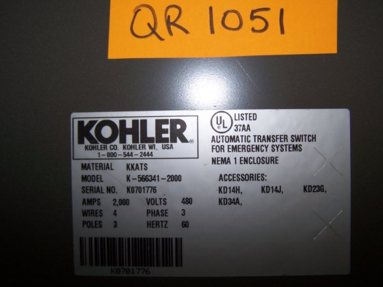 KOHLER, トランスファースイッチ, 中古
