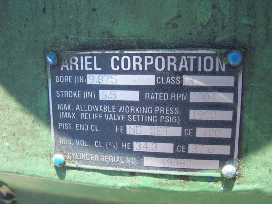 アリエル、コンプレッサーシリンダーcmクラス、口径9.875インチ