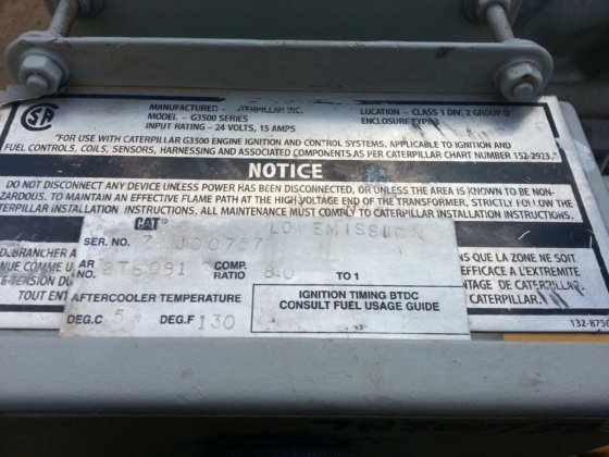 CAT G3512 SI TA ENGINE