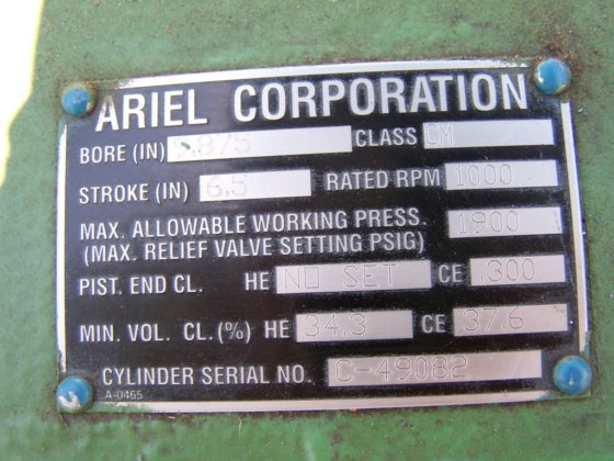 アリエル、コンプレッサーシリンダーcmクラス、口径9.875インチ