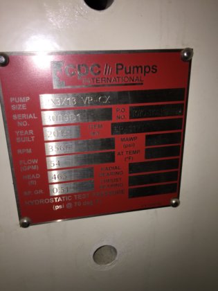 PCCポンプとバルドール20馬力モーター