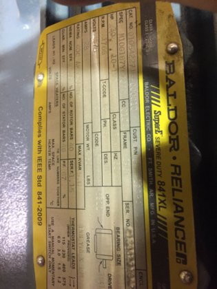 2台のPCCポンプとバルドール30馬力モーター