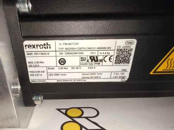Servo motor KBA Rexroth MS2N04-C0BTN-CMSG1-NNNNN-NN