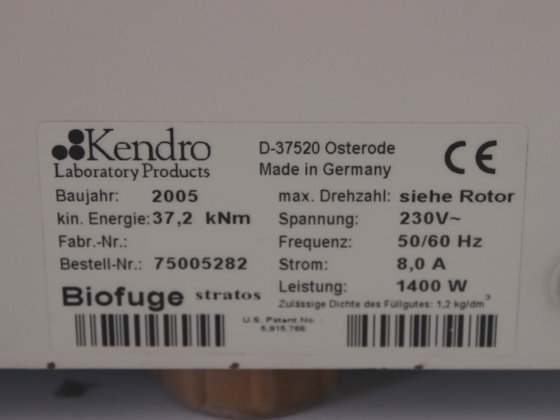 ヘレウス バイオファージ ストラトス 冷凍遠心分離機