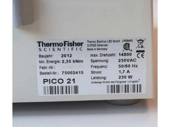 Heraeus Biofuge Pico 微量离心机