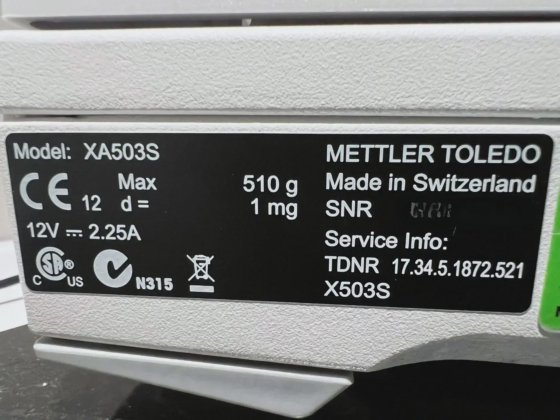 メトラー・トレドXA503S精密天秤