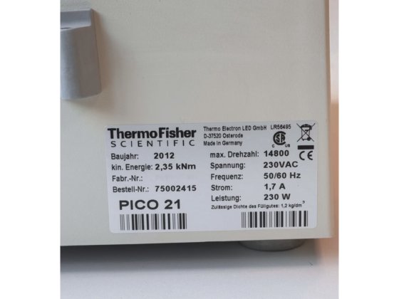 Thermo Scientific Pico 21 微量离心机