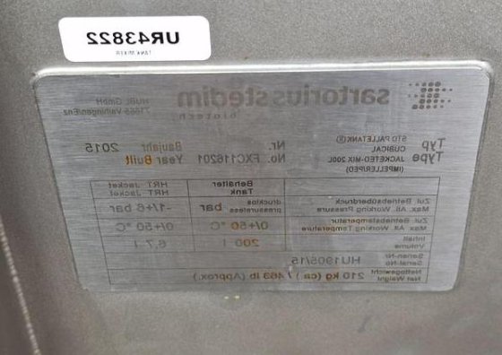 ザルトリウス ステディム パレットタンク キュービカル ジャケット付きミックス