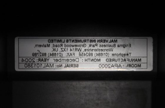 マルバーン APA2000 マスターサイザーマルバーン APA2000 マスター