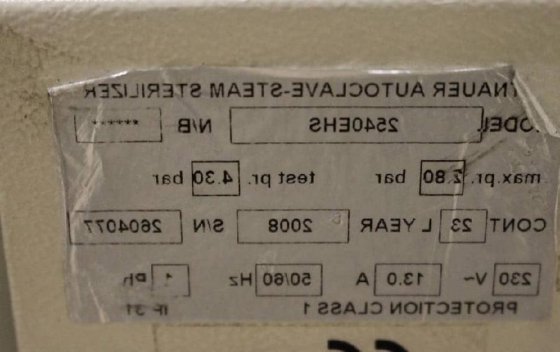 Tuttnauer 2540 EHS オートクレーブTuttnauer 2540