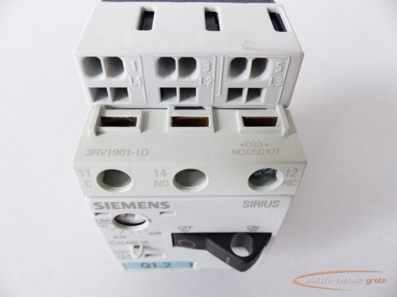 Siemens 3RV1011 0HA20 Circuit-breaker E Stand 05 + 3RV1901 1D Auxiliary ...
