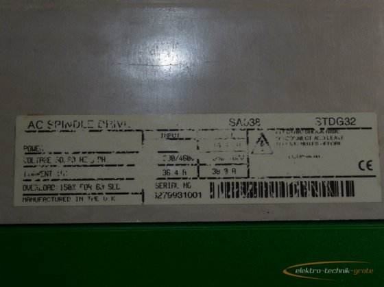 Control Techniques SA038 SPINDAX AC