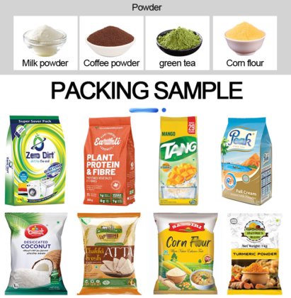 小麦粉、コーンフラワー、小麦粉の混合と袋詰めが簡単にできる自動包装機