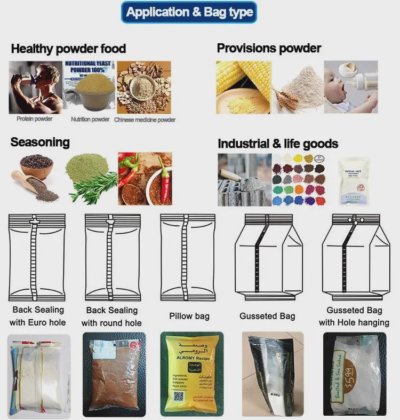 キャッサバ粉/トウモロコシ/トウモロコシ/小麦粉パウチ包装機用自動1kg小麦粉垂直包装機