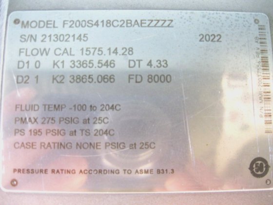 2" 150# Micro Motion F200