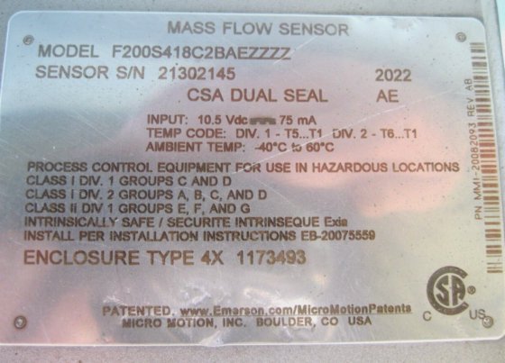 2" 150# Micro Motion F200