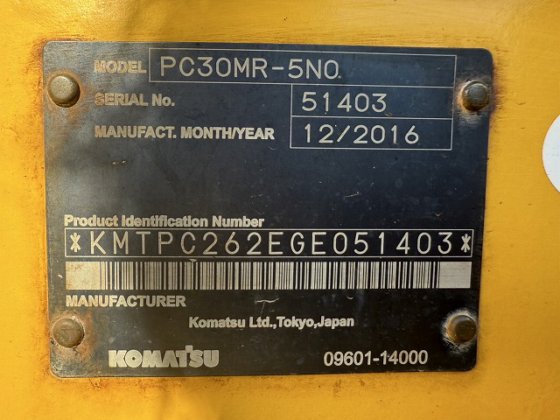 2016 コマツ PC30MR-5N0
