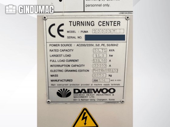 2003 DAEWOO PUMA 2000 SY