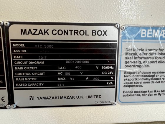 2017 Mazak VTC-530C