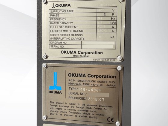 2018 Okuma MB-4000H
