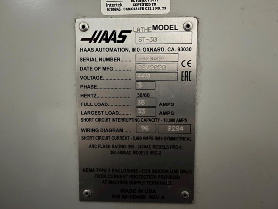 2020 HAAS ST-30