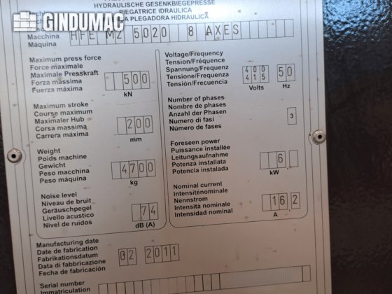 2011 AMADA HFE M2 5020