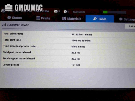 2016 3DSYSTEMS ProJet 2500 Plus