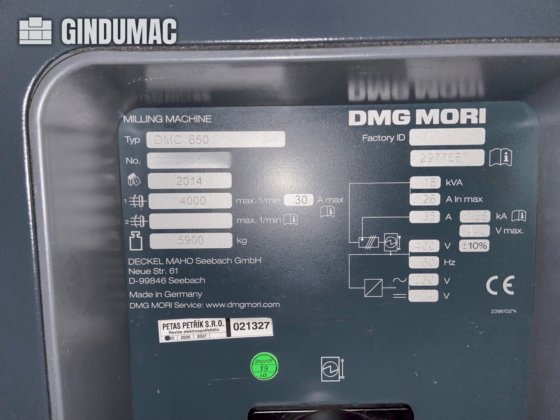 2014 DMG MORI DMC 650V