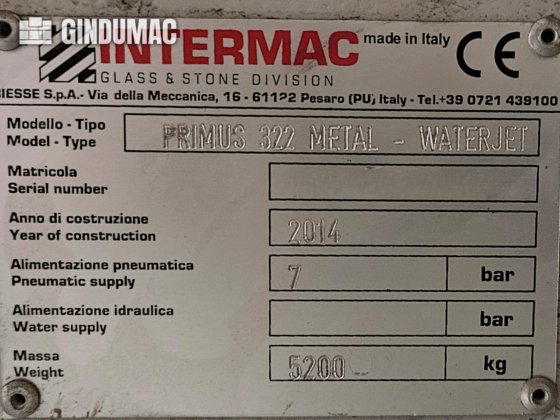 2014 Intermac primus 322