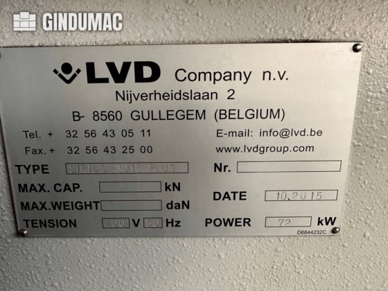 2015 LVD Sirius 3015 PLUS