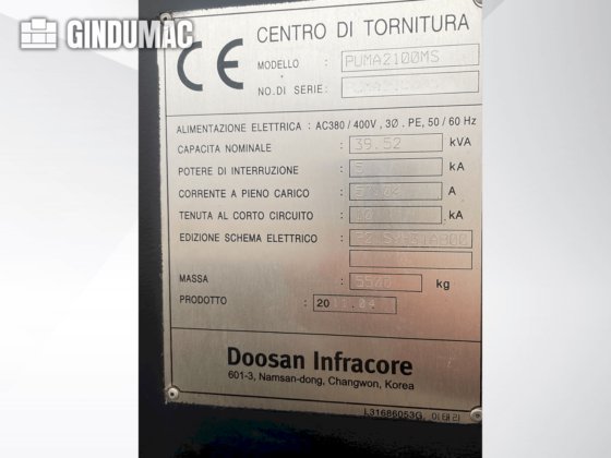 2011 DOOSAN PUMA 2100MS