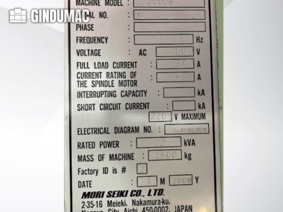 2008 MORI SEIKI CL2000B