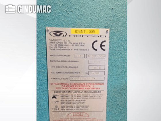 2005 Vimercati PHSI 100x3050