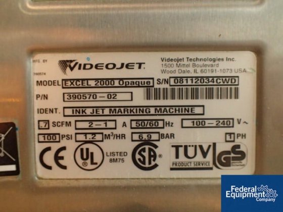 Video Jet Coder, Model 2000