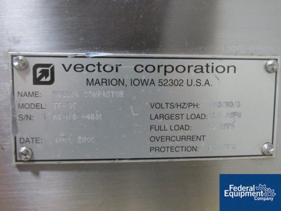 Vector Freund TF-156 Roller Compactor, S/S in Cleveland, OH, USA