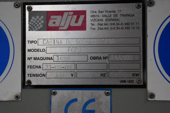 Cabina de chorro de sobrepresión
