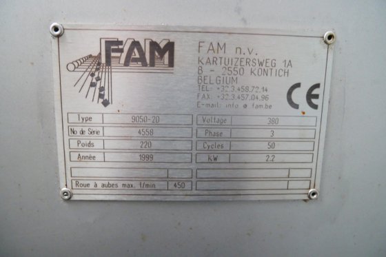 FAM 9050 2D遠心スライサーグレーター