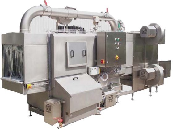 箱やパレットを洗浄するためのトンネル