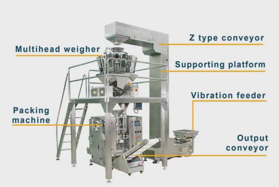 带氮气冲洗的 Dession 自动称重式零食包装机 薯片包装机
