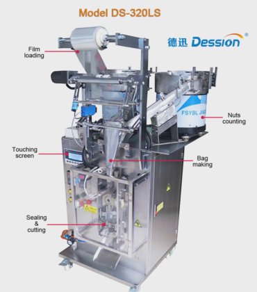 用于 DIY 商店金属零件包装的 Dession 高速自动螺丝计数包装机