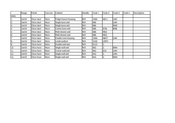 苏黎世光泽尘埃与光泽烟雾厨房展示，带电器、五金及配件