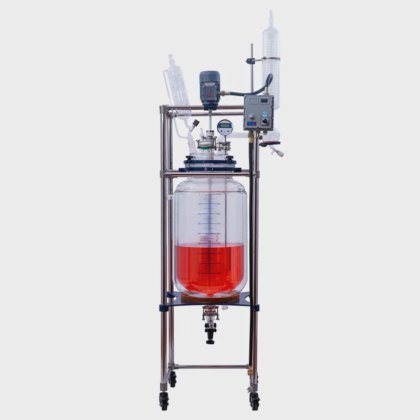 Réacteur chimique en verre double