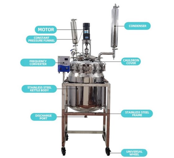 ジャケット付きステンレス鋼反応器