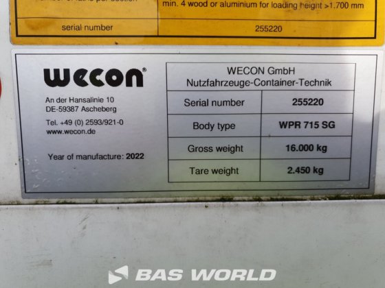 Wecon 交换车身半拖车